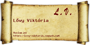 Lővy Viktória névjegykártya